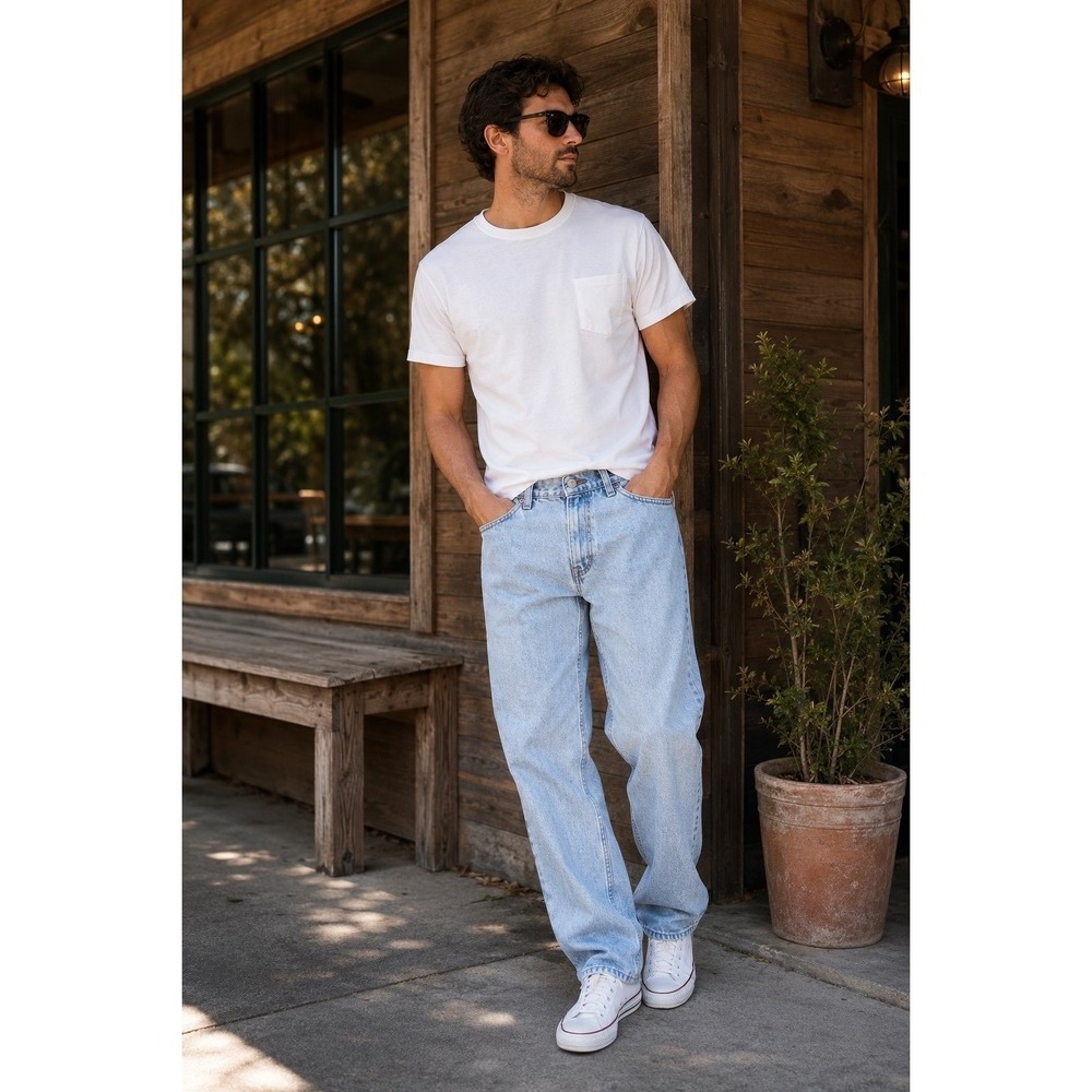 Levi's 550 Relaxed Fit Jeans Men's W34 L32 Light Wash USA Made‎ Vintage